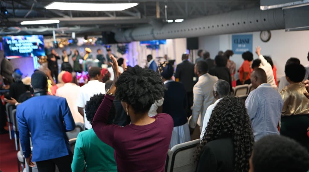 Congregation worshiping together at Tabernacle of Glory