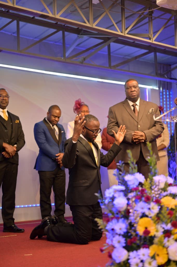 Congregation in prayer